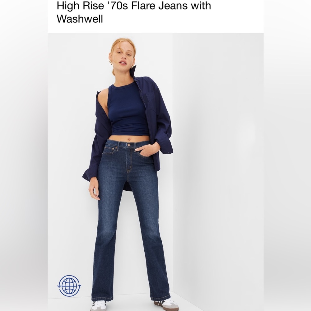 Gap High Rise ‘70s Flare Jeans with Washwell